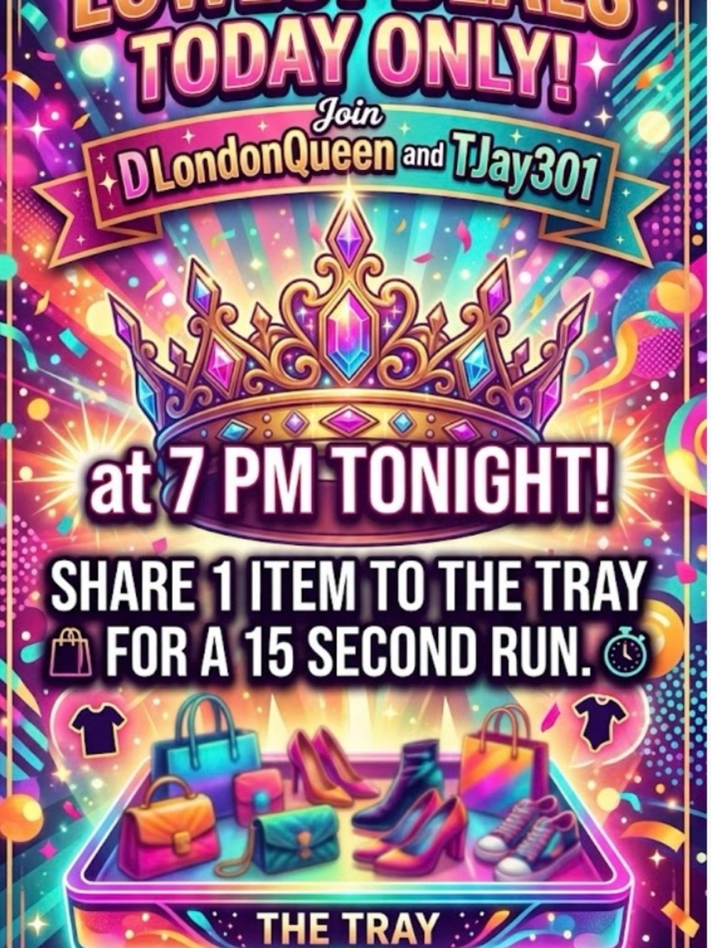 Multicolor Crown Party Poster by